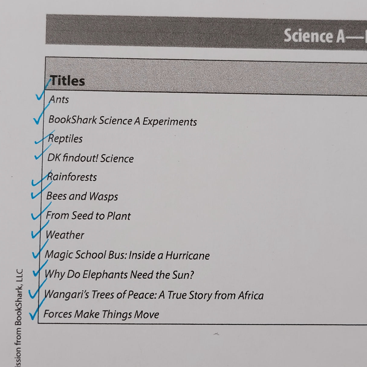 Bookshark Science A Literature Books Only (Set of 12)