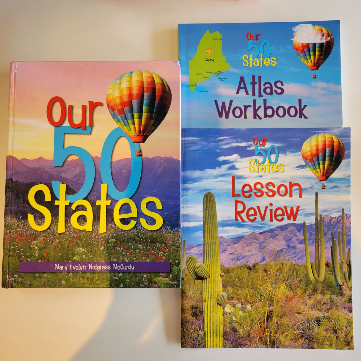Our 50 States Lesson Book, Lesson Review, Atlas Workbook (Set of 3)