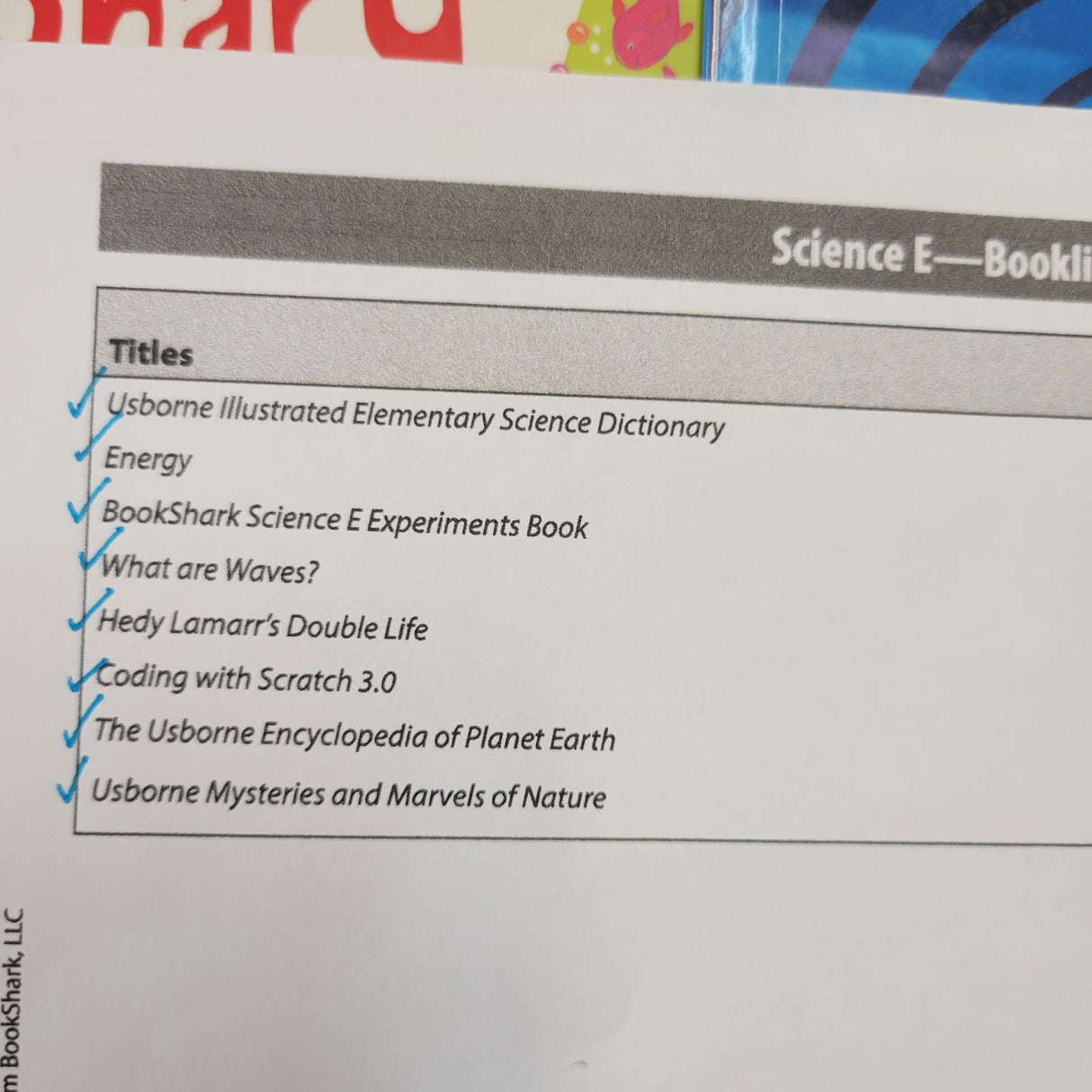 Bookshark Level E History, Science, Language Arts Instructor's Guide & Books