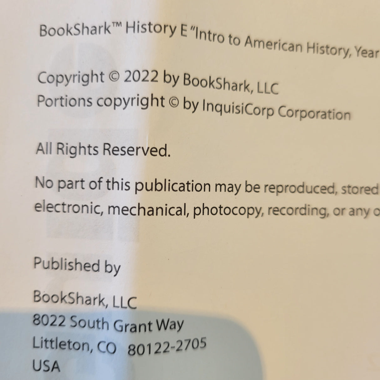 Bookshark Level E History, Science, Language Arts Instructor's Guide & Books