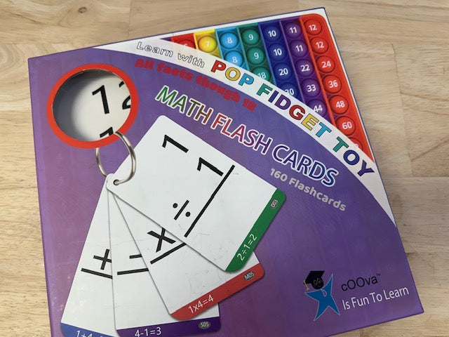 Math Flash Cards with Pop Fidget Toy