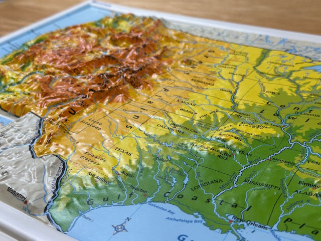 Raised Relief Map of United States