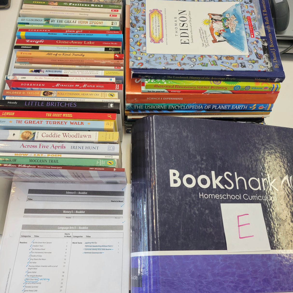Bookshark Level E History, Science, Language Arts Instructor's Guide & Books