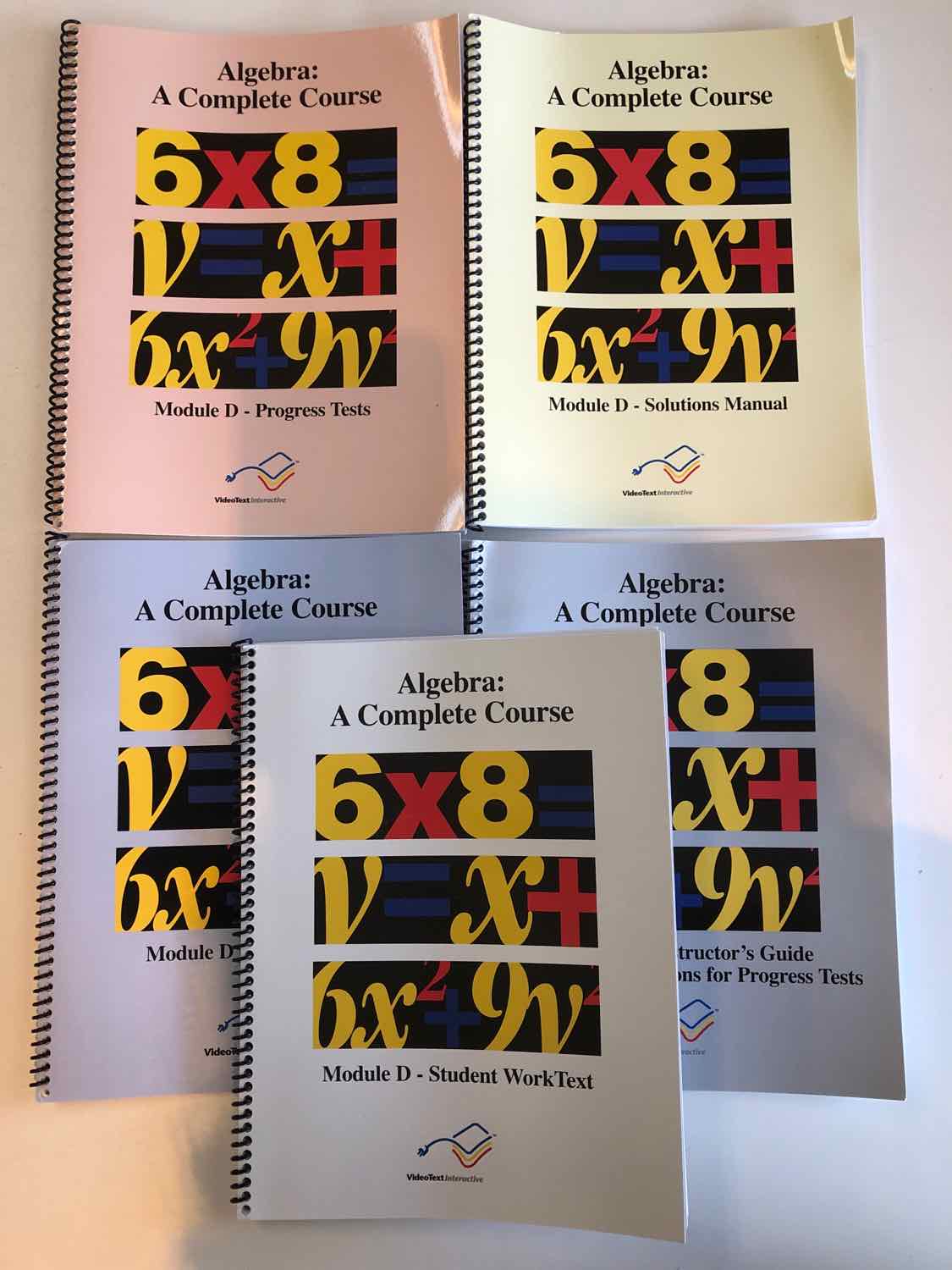 Video Text Algebra Module D Books only (Set of 5)