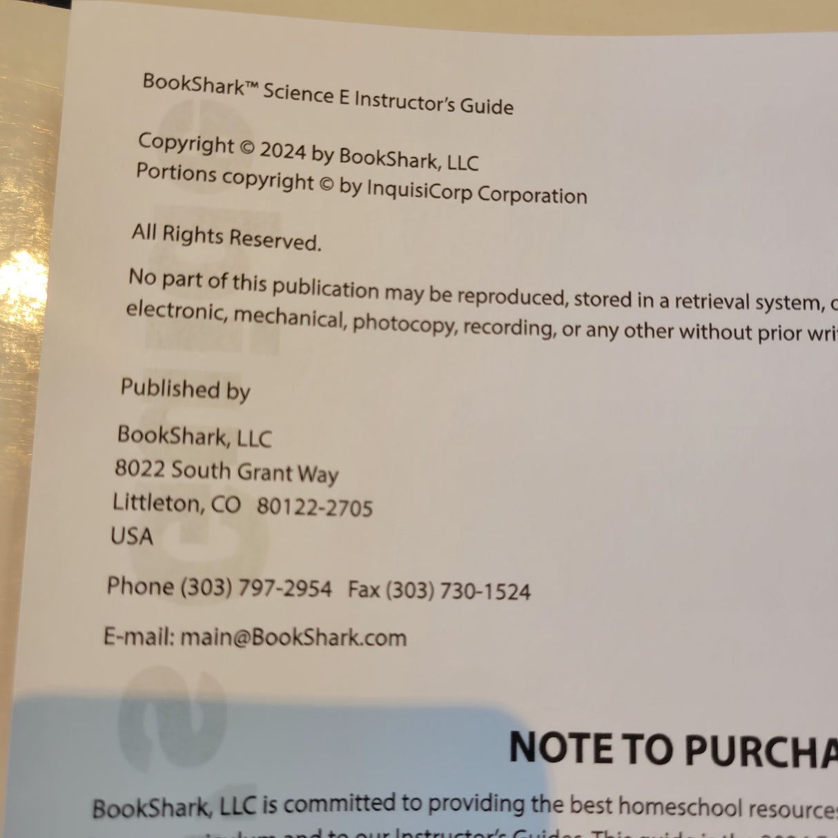 Bookshark Level E History, Science, Language Arts Instructor's Guide & Books