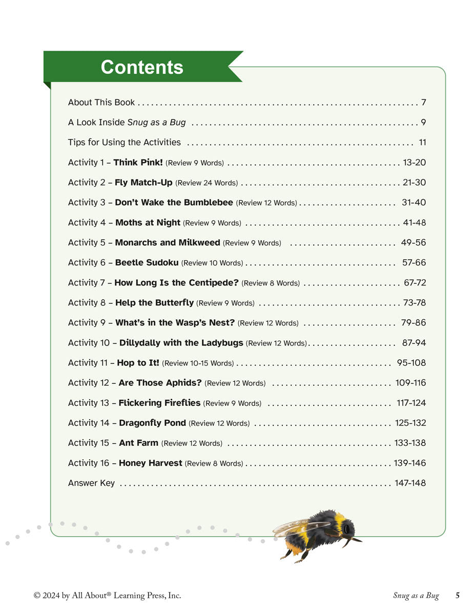 SNUG AS A BUG REVIEW BOOK