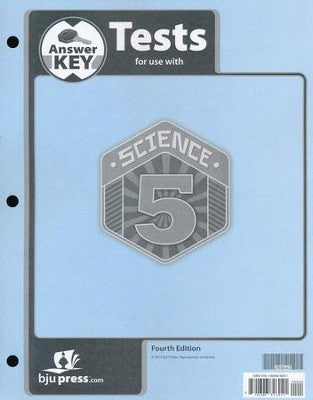 BJU Science 5 Tests Answer Key 4th edition