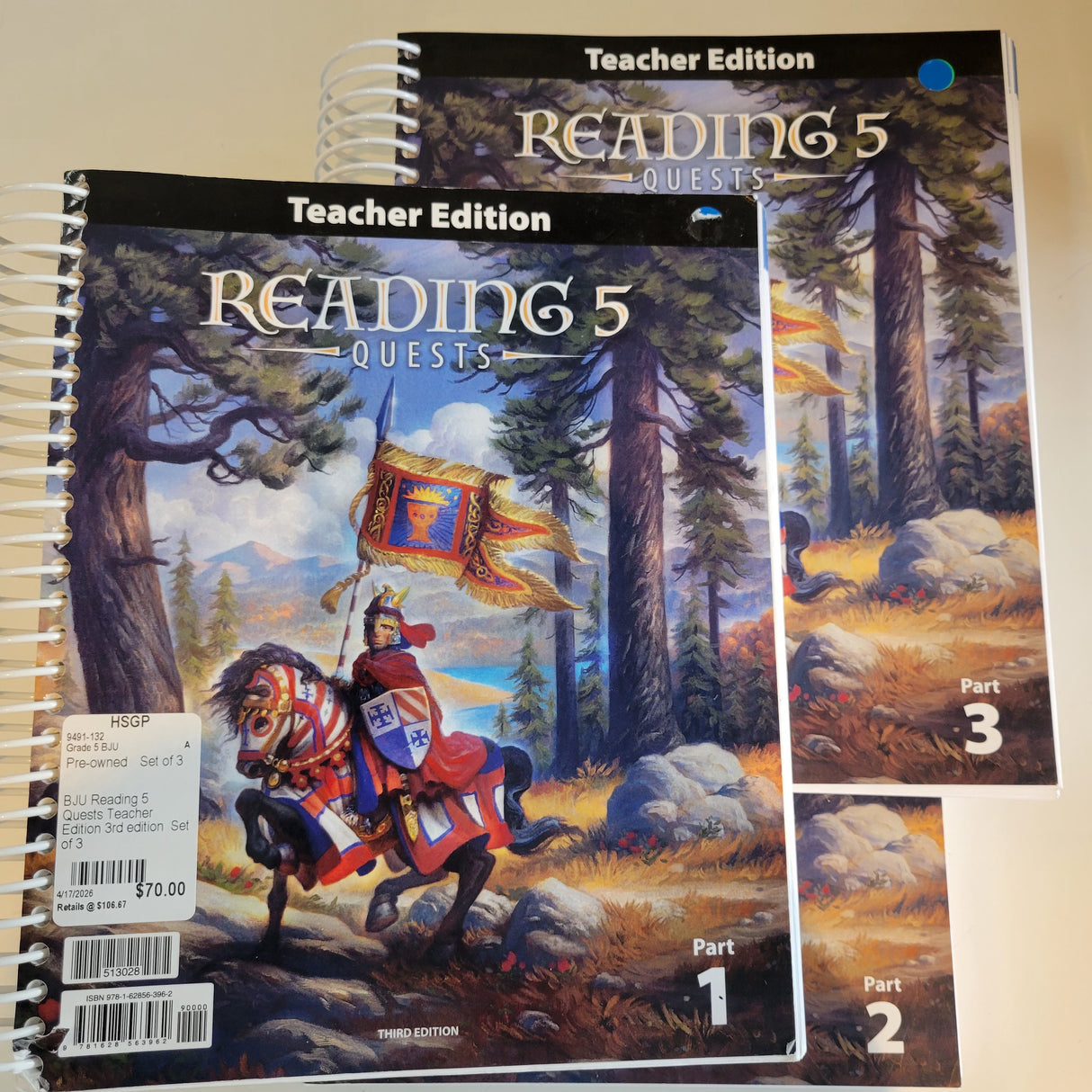 BJU Reading 5 Quests Teacher Edition 3rd edition Set of 3