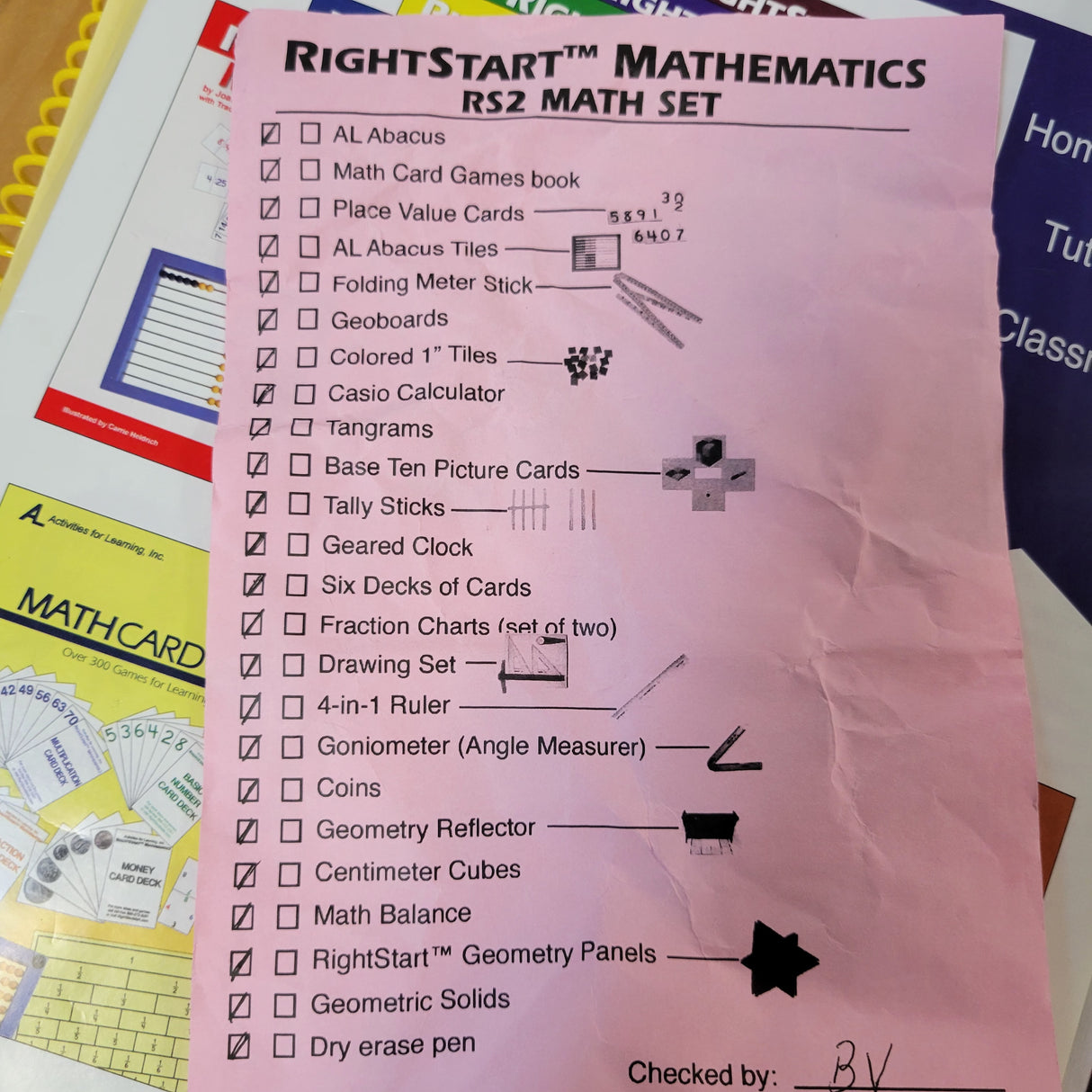 RightStart RS2 Complete 2nd editon Math Set of Manipultives + Level A Appendix
