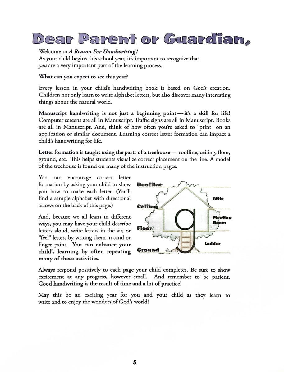 A REASON FOR HANDWRITING KINDERGARTEN BEGINNING MANUSCRIPT WORKTEXT