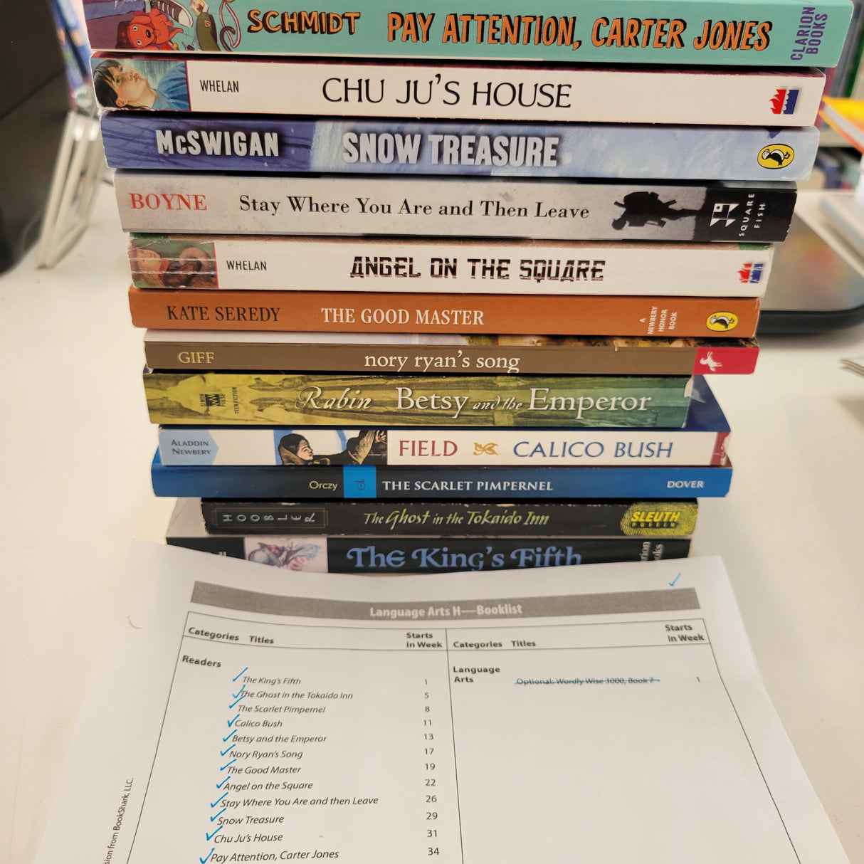 Bookshark Level H History, Language Arts IG and Literature books (Set of 31) n