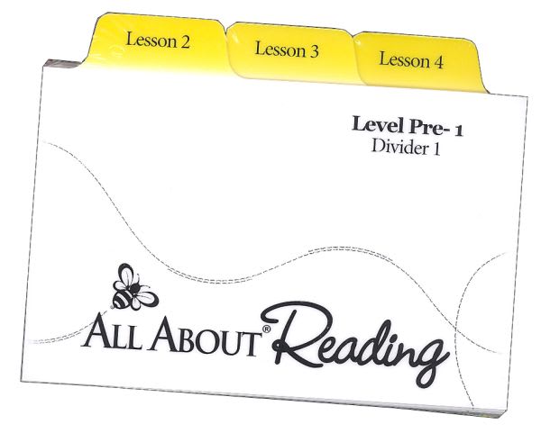 ALL ABOUT READING PRE-READING DIVIDER CARDS