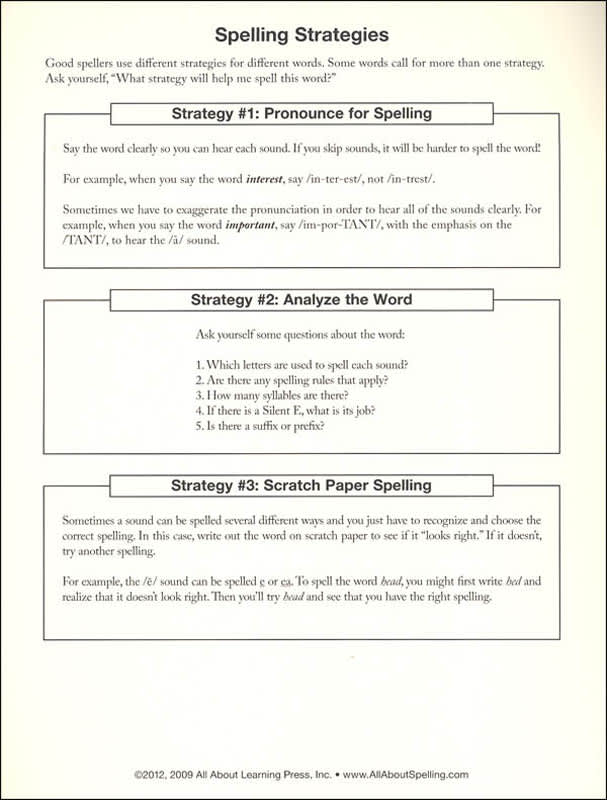ALL ABOUT SPELLING LEVEL 5 MATERIALS