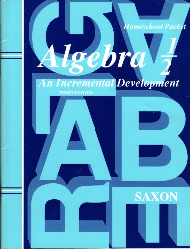 Saxon Algebra 1/2 3rd edition Homeschool Packet Answer Key