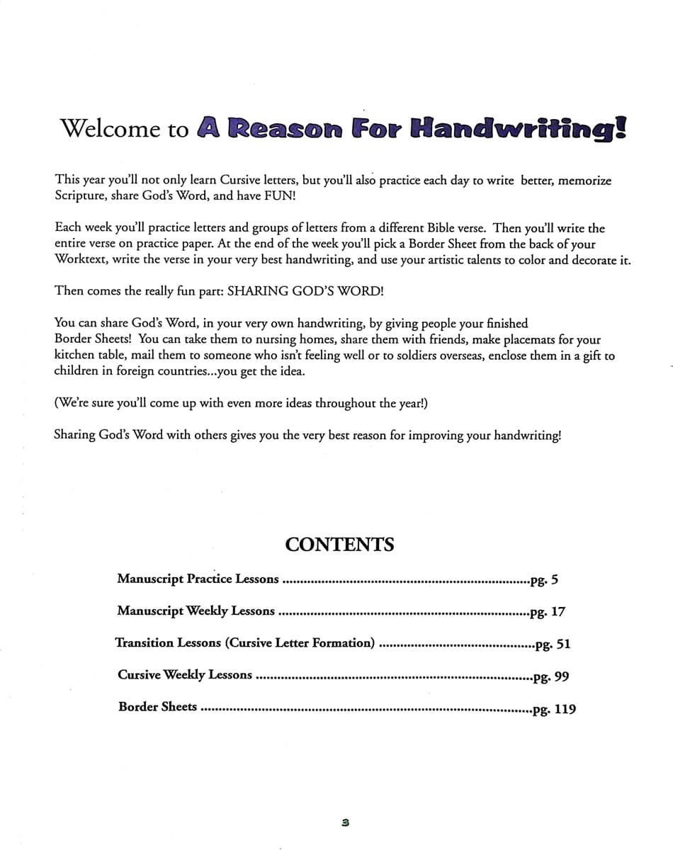 A REASON FOR HANDWRITING TRANSITION WORKTEXT