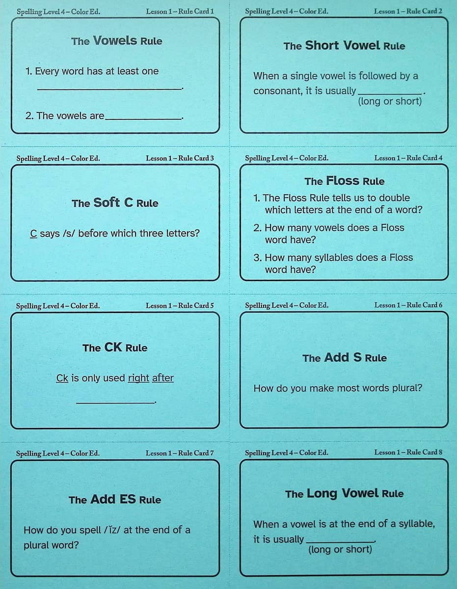ALL ABOUT SPELLING LEVEL 4 STUDENT PACKET