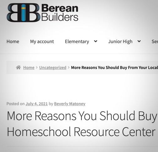 More reasons you should buy from your local homeschool store