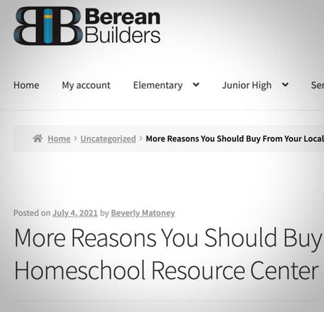 More reasons you should buy from your local homeschool store