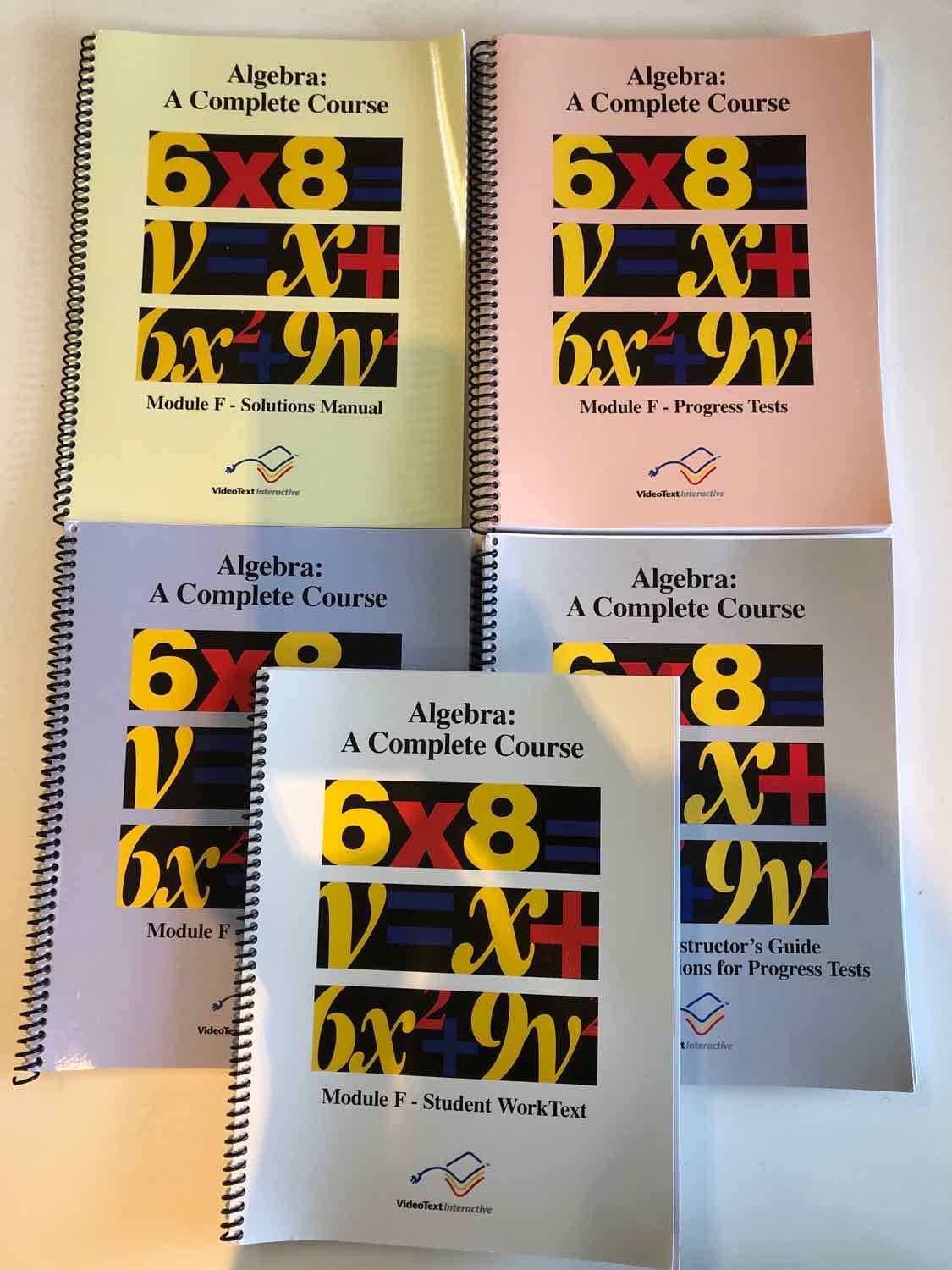 Video Text Algebra Module F  Books only (Set of 5)