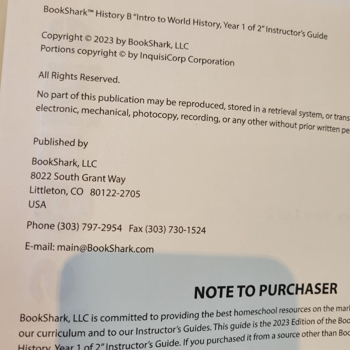 Bookshark Level B History & Science Instructor Guides & Literature Books