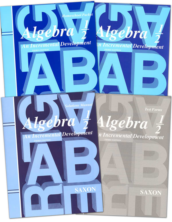 Saxon Algebra 1/2 Homeschool Kit & Solution Manual (Set of 4)