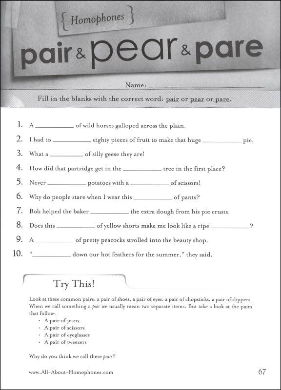 ALL ABOUT HOMOPHONES