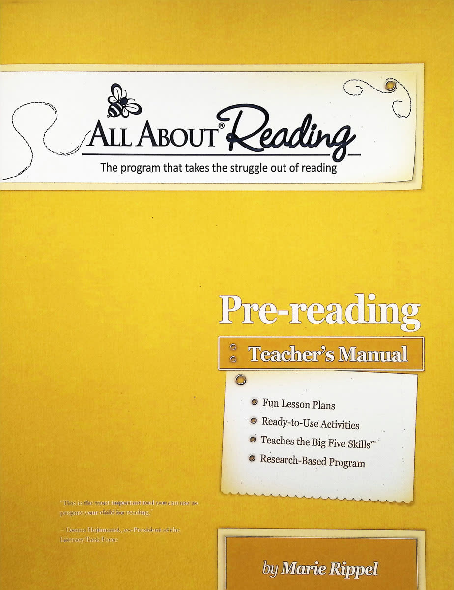 ALL ABOUT READING PRE-READING TEACHERS MANUAL