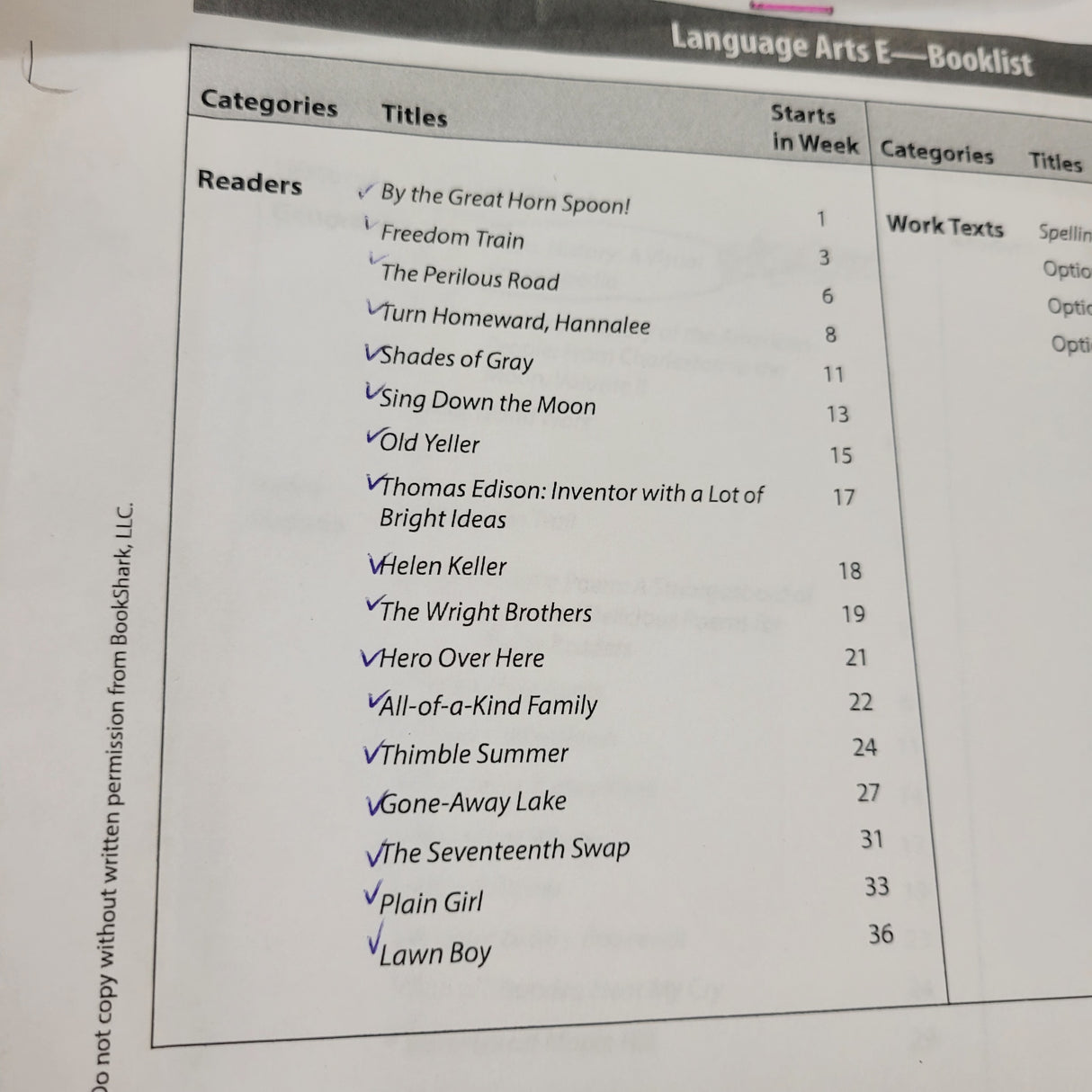 Bookshark Reading with History E & Science E Package