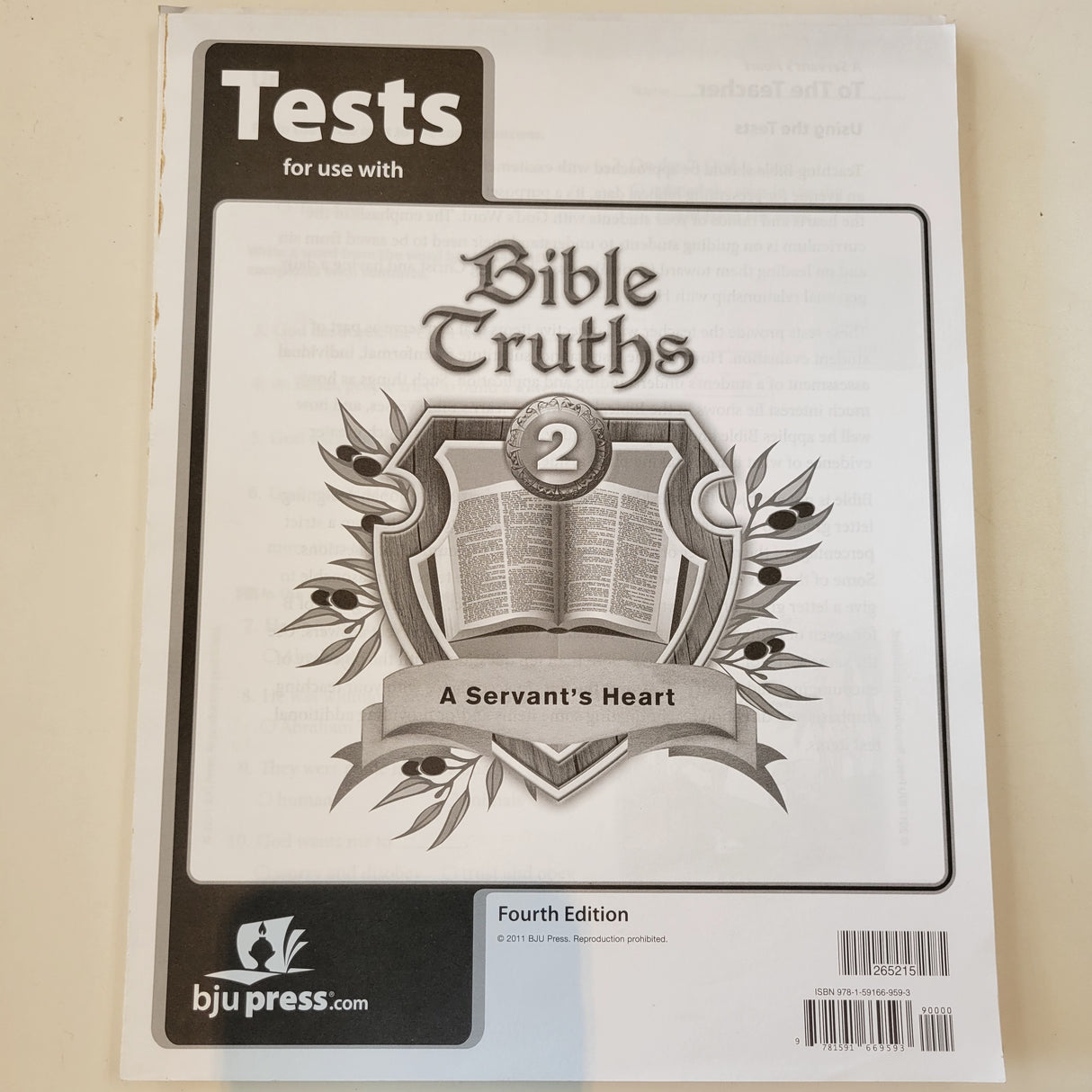 BJU Bible Truths 2 A Servant's Heart Tests 4th edition