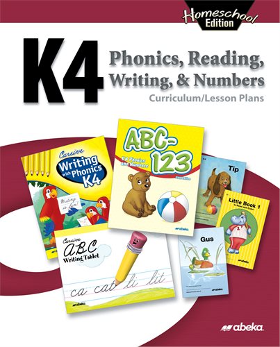 Abeka K4 Phonics, Reading, Writing & Numbers Curriculum Lesson Plans