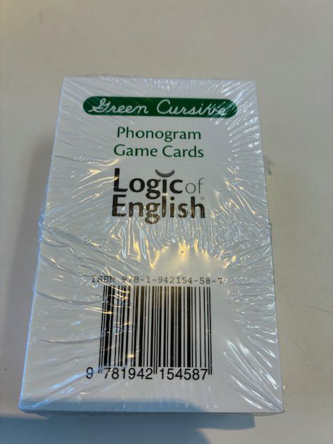 Green Cursive Phonogram Game Cards- Logic of English- still sealed!