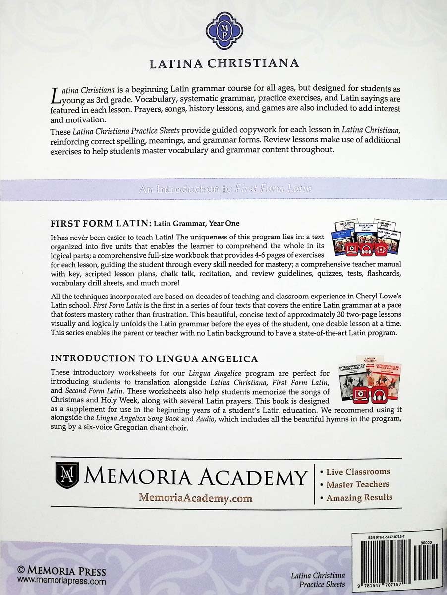 LATINA CHRISTIANA PRACTICE SHEETS