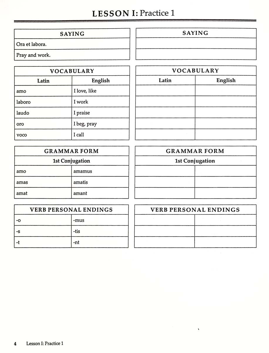 LATINA CHRISTIANA PRACTICE SHEETS