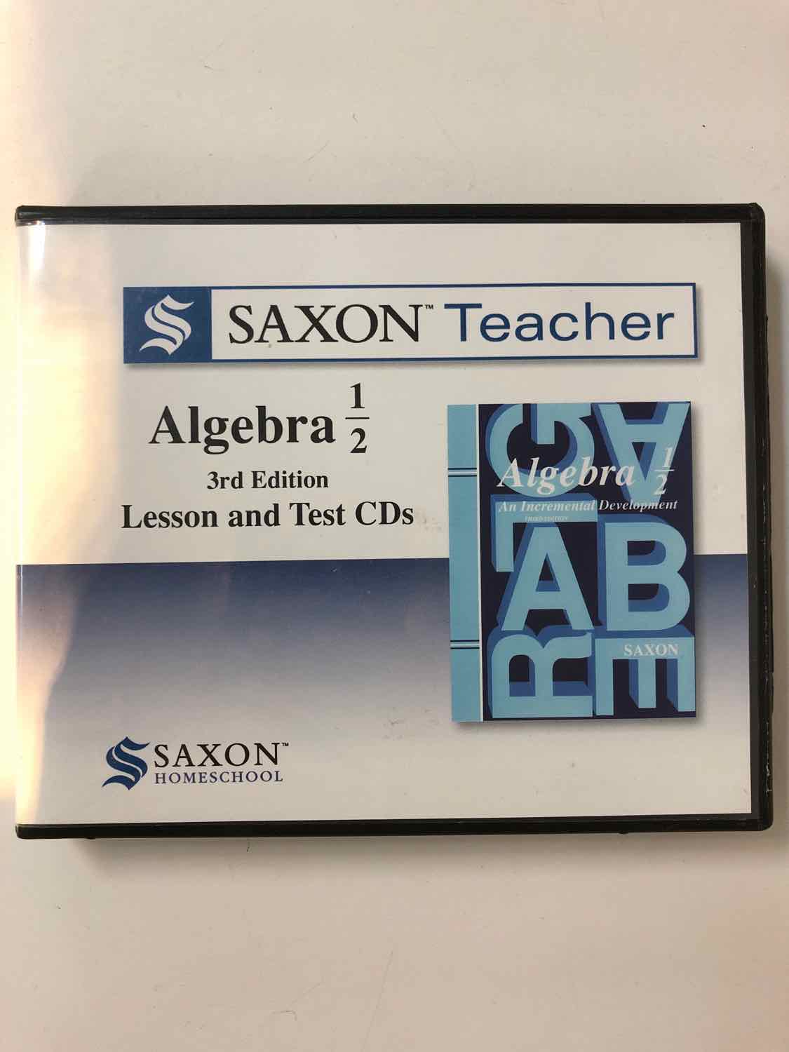 Saxon Teacher Algebra 1/2 3rd edition CD ROM Lesson and Test cd's