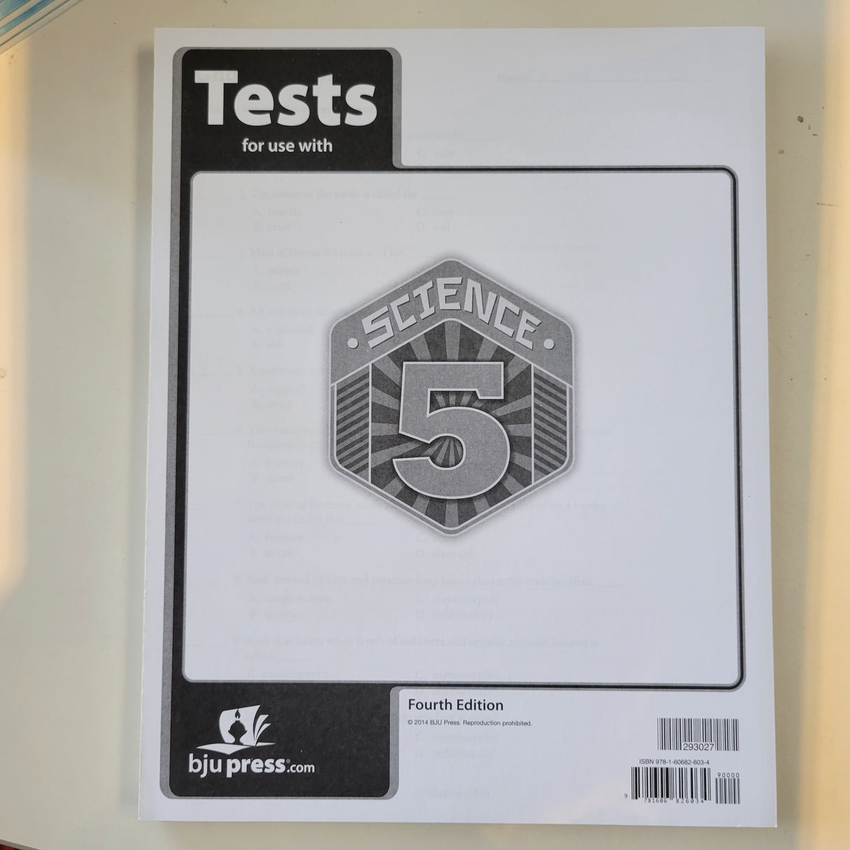 BJU Science Tests Grade 5