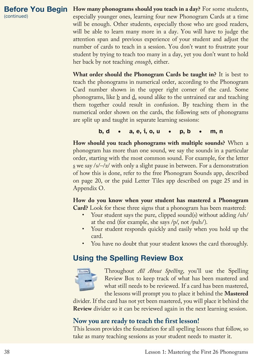 ALL ABOUT SPELLING LEVEL 1 MATERIALS
