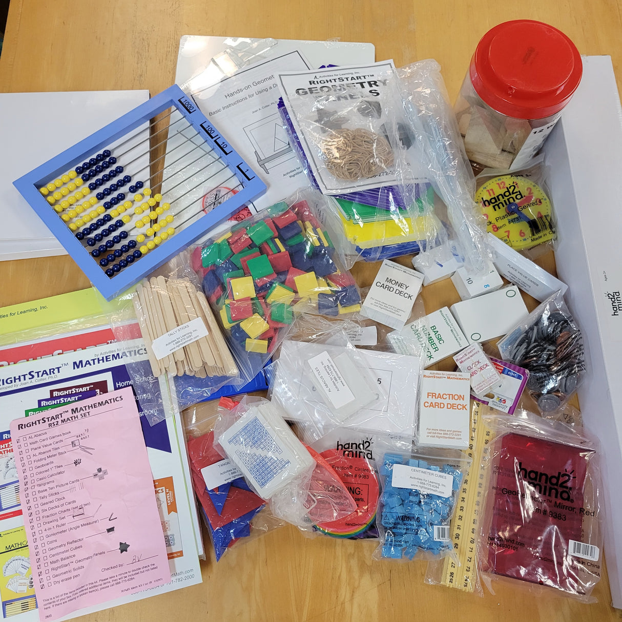 RightStart RS2 Complete 2nd editon Math Set of Manipultives + Level A Appendix