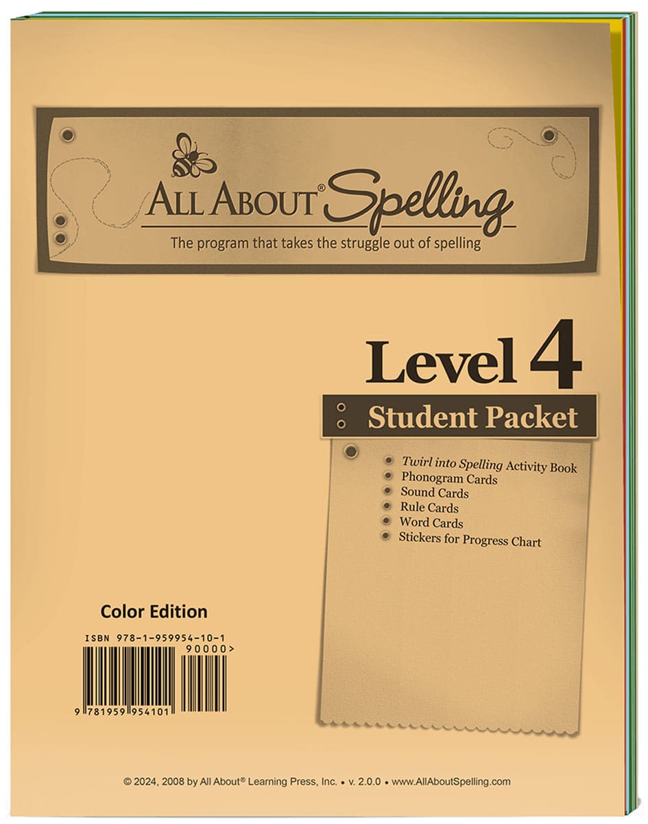 ALL ABOUT SPELLING LEVEL 4 STUDENT PACKET