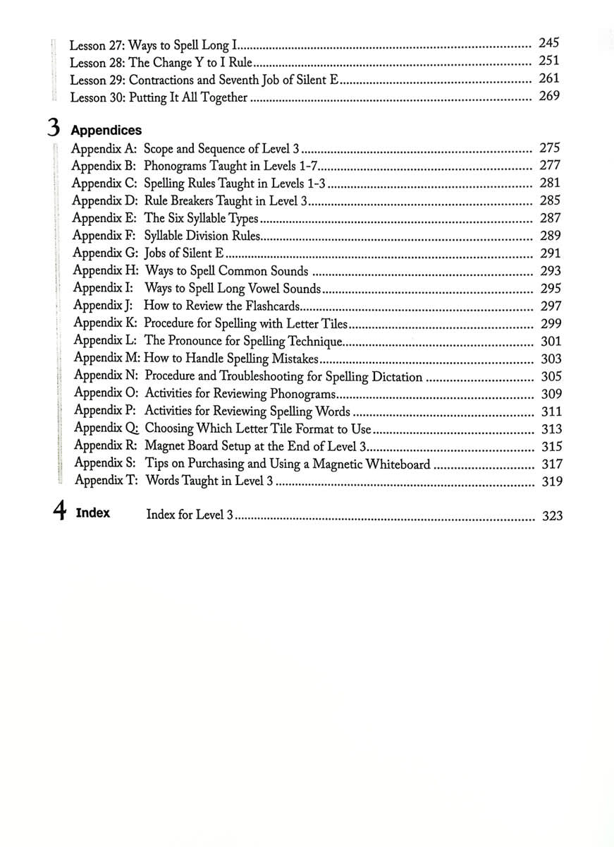 ALL ABOUT SPELLING LEVEL 3 MATERIALS